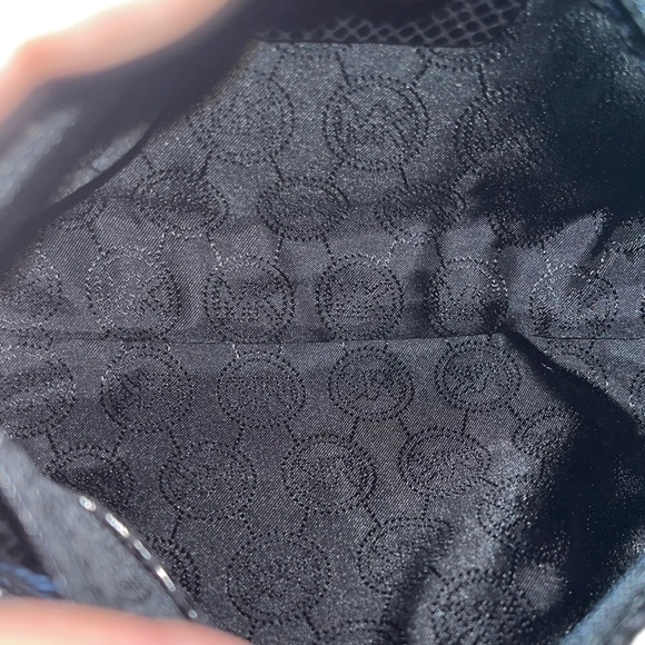 Michael Kors Black Textured Faux Snakeskin Clutch with Tassel & Charm - Picture 8 of 11